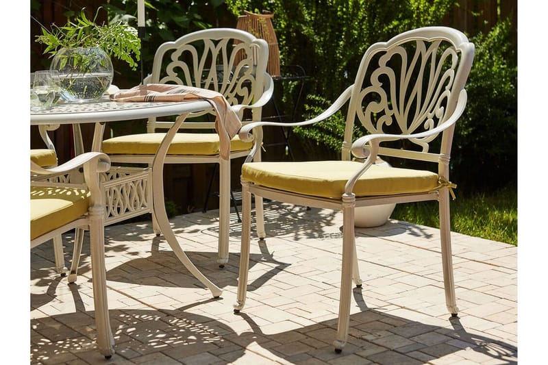 Trädgårdsstolar 4 st vit ANCONA - Vit - Utemöbler - Utestolar & fåtöljer - Matstolar ute