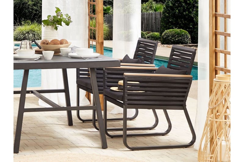 TrådgårdsUtestol 2 st svart CANETTO - Svart - Utemöbler - Utestolar & fåtöljer - Matstolar ute