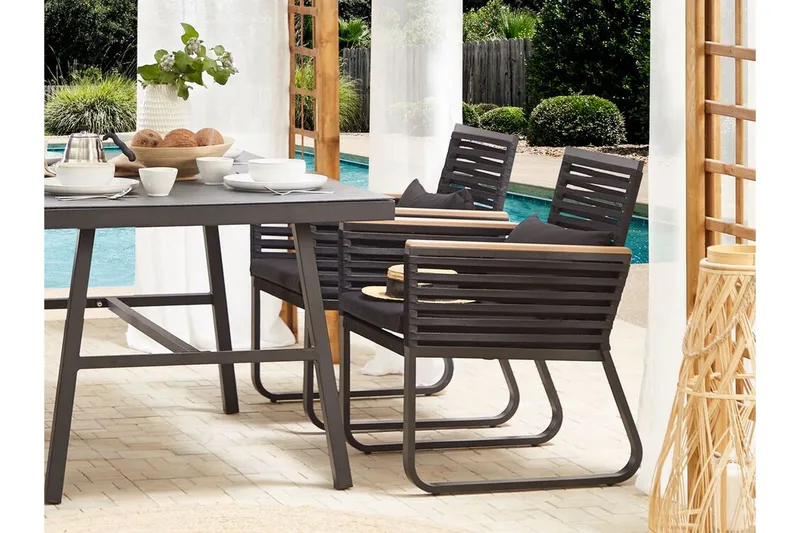 TrådgårdsUtestol 2 st svart CANETTO - Svart - Utemöbler - Utestolar & fåtöljer - Matstolar ute