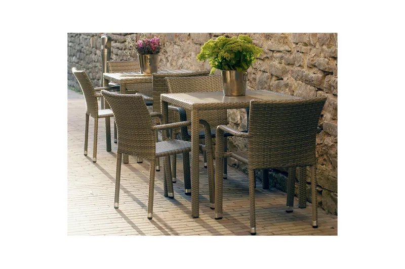 Utestol LARACHE 57x61xH83 aluminiumram grå - Utemöbler - Utestolar & fåtöljer - Matstolar ute