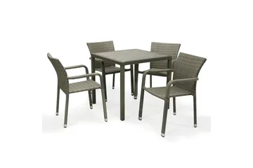 Utestol LARACHE 57x61xH83 aluminiumram grå - Utemöbler - Utestolar & fåtöljer - Matstolar ute