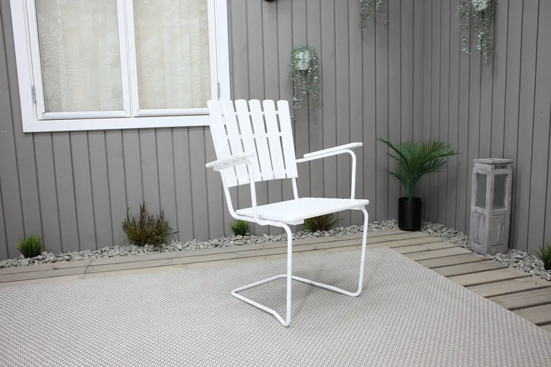 Vaxholm Karmstol Utomhus Vit - KWA - Utemöbler - Utestolar & fåtöljer - Matstolar ute