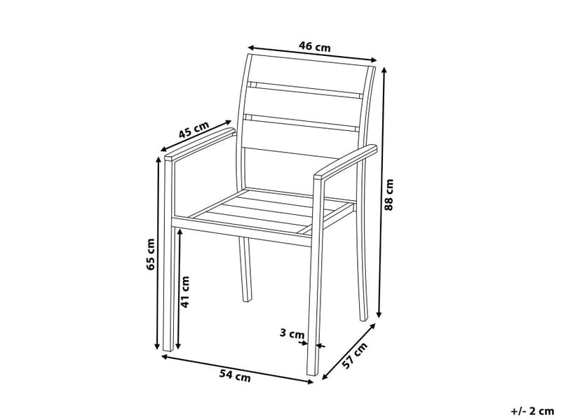 Vernio Trädgårdsstol 6 St 57 cm - Grå - Utemöbler - Utestolar & fåtöljer - Matstolar ute