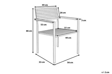 Viareggio Trädgårdsstol 6 St 53 cm - Trä/Natur - Utemöbler - Utestolar & fåtöljer - Matstolar ute