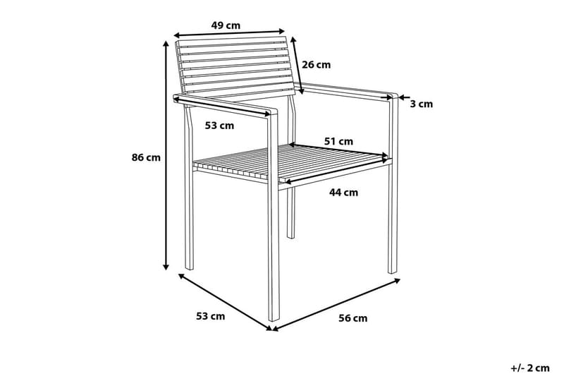 VIAREGGIO Trädgårdsstol 6 st 53 cm - Utemöbler - Utestolar & fåtöljer - Matstolar ute