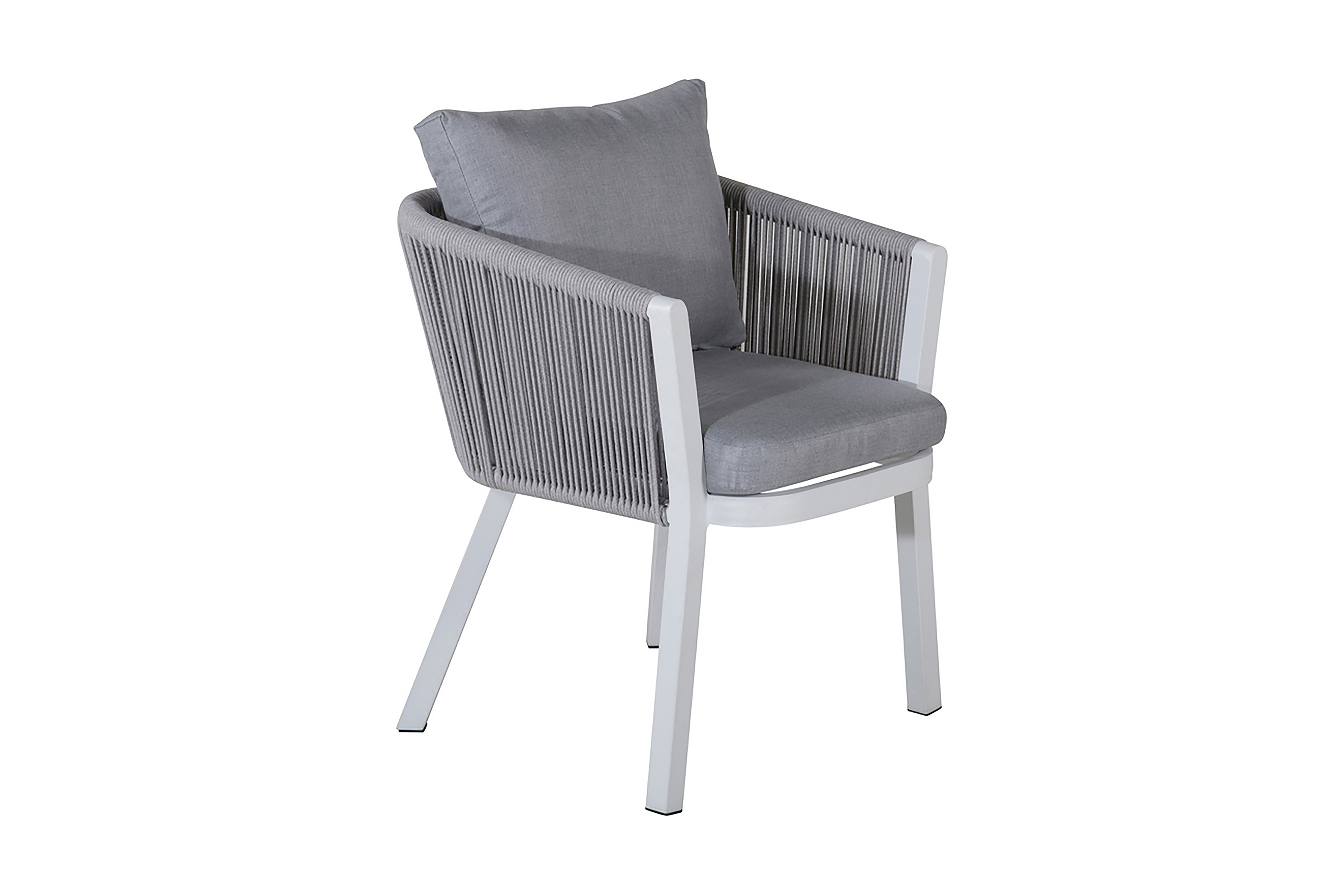 virya matstol utomhus med dyna - vit/grå