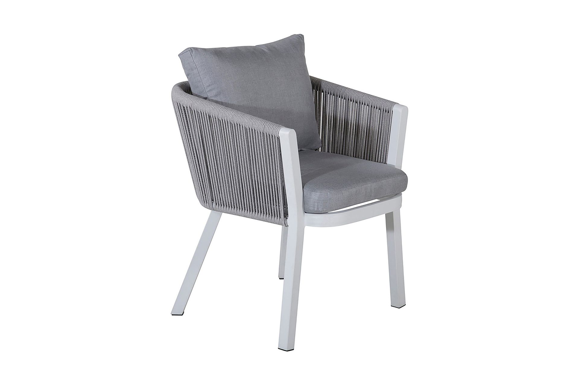 virya matstol utomhus med dyna - vit/grå