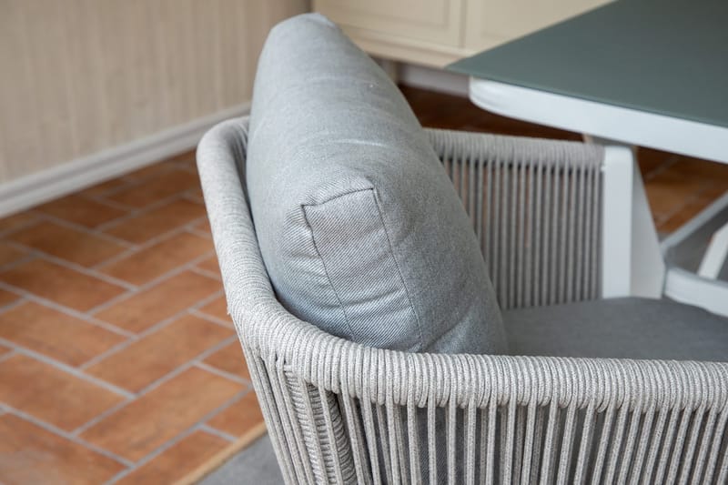 Virya Matstol Utomhus med Dyna - Vit/Grå - Utemöbler - Utestolar & fåtöljer - Matstolar ute