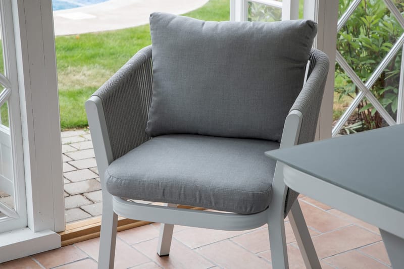 Virya Matstol Utomhus med Dyna - Vit/Grå - Utemöbler - Utestolar & fåtöljer - Matstolar ute