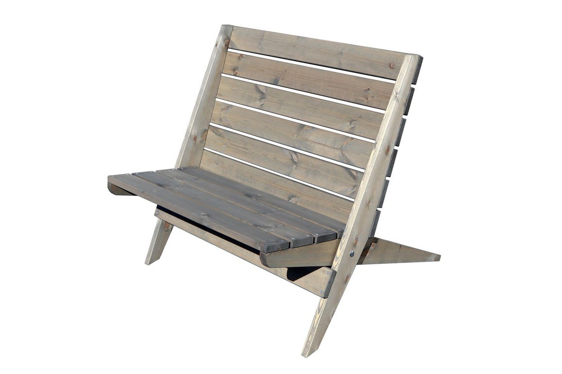 utestol ecofurn granny double furu oljad grå - grå