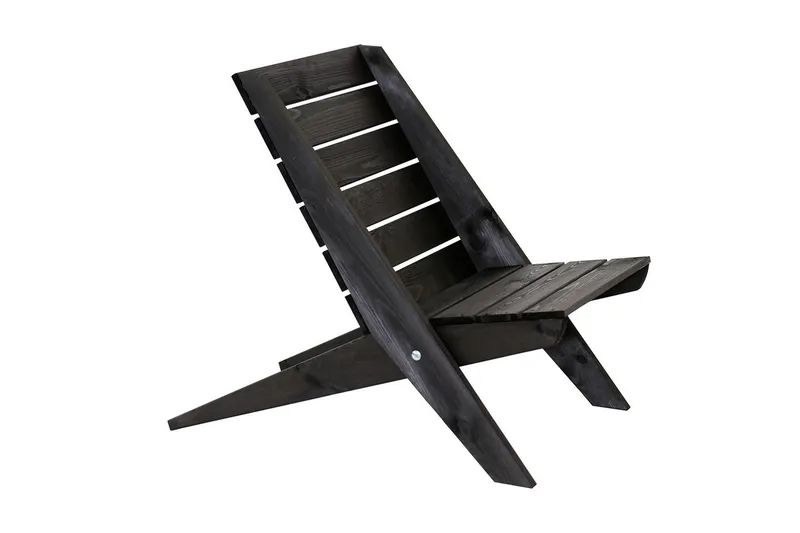 Utestol EcoFurn Granny Furu Oljad Svart, Svart