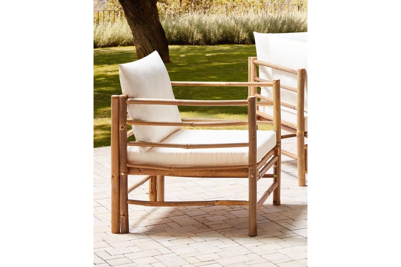 Villa Castelli Utefåtölj - Vit/Ljusbrun - Utemöbler - Utestolar & fåtöljer - Utefåtöljer & loungefåtöljer