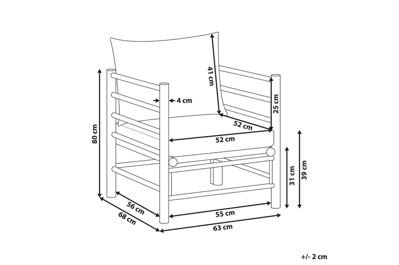 Villa Castelli Utefåtölj - Vit/Ljusbrun - Utemöbler - Utestolar & fåtöljer - Utefåtöljer & loungefåtöljer