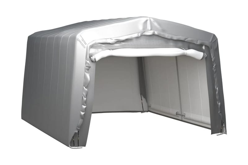 Förvaringstält 370x370 cm stål grå - Grå - Utemöbler - Utomhusförvaring - Trädgårdstält & förvaringstält - Förrådstält