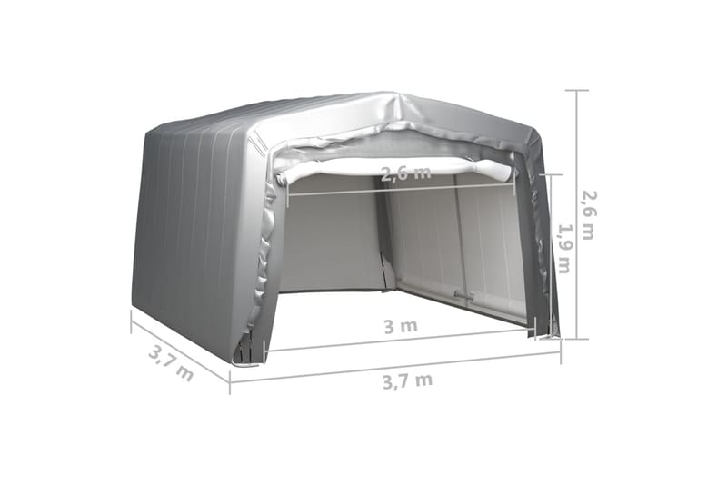 Förvaringstält 370x370 cm stål grå - Grå - Utemöbler - Utomhusförvaring - Trädgårdstält & förvaringstält - Förrådstält