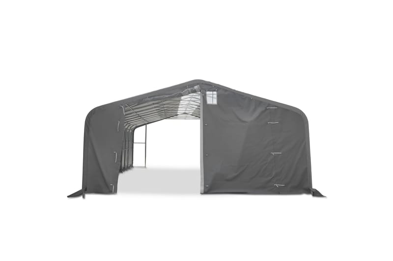 Lagertält med takpanel - 98m² - 620g/m² PVC Grå - Förrådstält