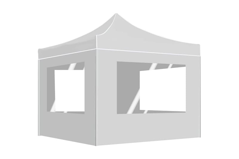 Hopfällbart partytält med väggar aluminium 3x3 m vit - Vit - Partytält