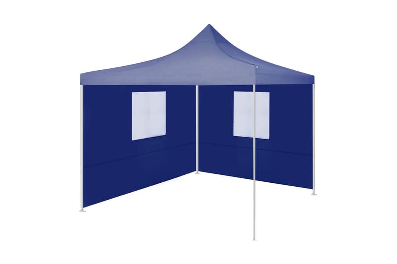 Hopfällbart partytält med 2 sidoväggar 2x2 m stål blå - Blå - Partytält