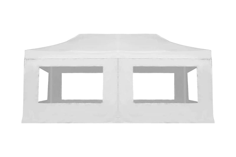 Hopfällbart partytält med väggar aluminium 6x3 m vit - Vit - Utemöbler - Utomhusförvaring - Trädgårdstält & förvaringstält - Partytält