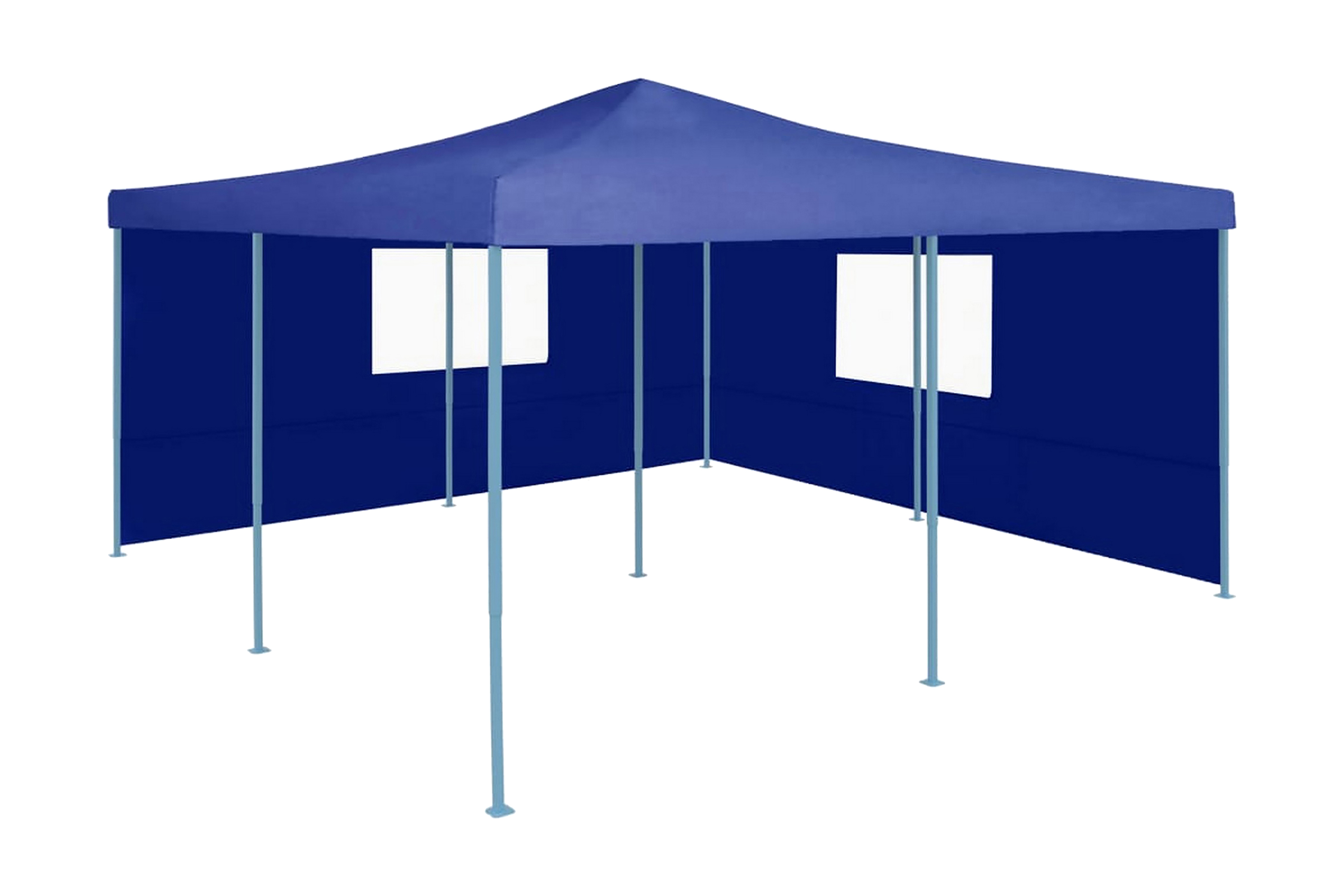 Hopfällbart partytält med 2 sidoväggar 5×5 m blå – Blå