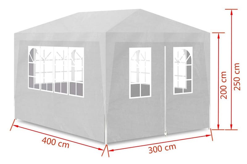 Partytält 3x4 m vit - Partytält