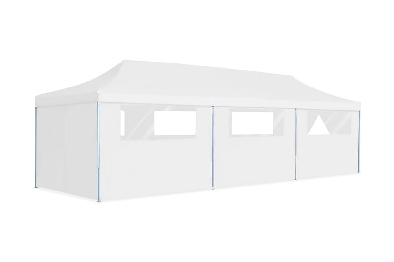 Pop-Up hopfällbart partytält med 8 sidoväggar 3x9 m vit - Vit - Utemöbler - Utomhusförvaring - Trädgårdstält & förvaringstält - Partytält