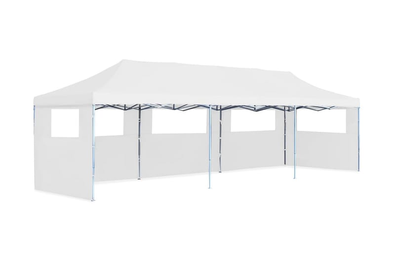 Pop-Up hopfällbart partytält med 5 sidoväggar 3x9 m vit - Vit - Utemöbler - Utomhusförvaring - Trädgårdstält & förvaringstält - Partytält