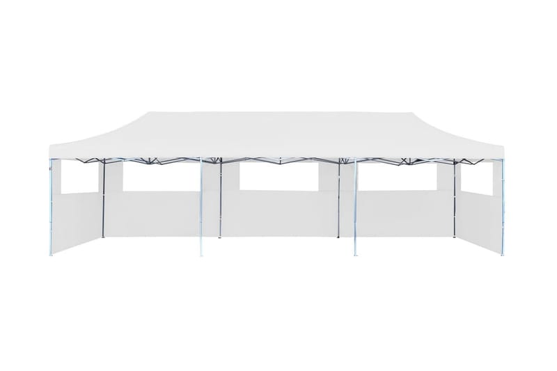 Pop-Up hopfällbart partytält med 5 sidoväggar 3x9 m vit - Vit - Utemöbler - Utomhusförvaring - Trädgårdstält & förvaringstält - Partytält