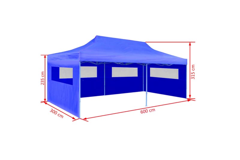 Pop-up partytält hopfällbart 3x6 m blå - Blå - Utemöbler - Utomhusförvaring - Trädgårdstält & förvaringstält - Partytält