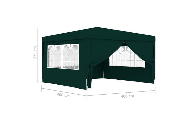 Professionellt partytält med väggar 4x4 m grön 90 g/m² - Grön - Partytält