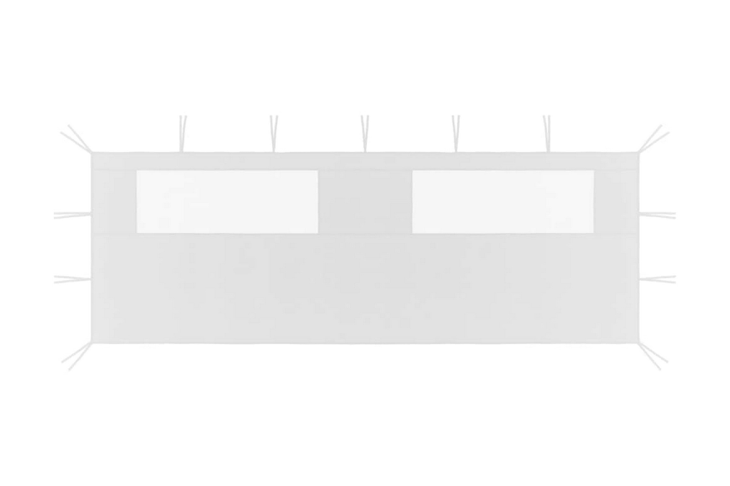 Sidovägg med fönster till partytält 6×2 m vit – Vit