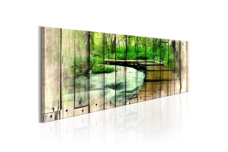 Tavla Forestry Memories 150X50 Grön|Flerfärgad|Vit Landskap, Artgeist sp. z o. o.